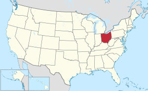 Штат Огайо на карте США