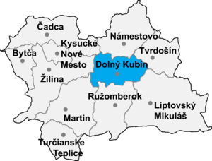 Район Дольни-Кубин на карте