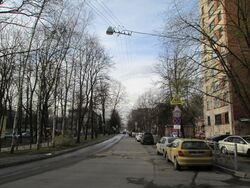 Вид от Малой Объездной улицы в сторону Светлановского проспекта (см.тж. на Яндекс-панорамах 1 2)