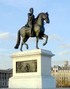 Конный монумент королю Генриху IV на мосту Пон-Нёф в Париже. Ф-Ф. Лемо по утраченному оригиналу Джамболоньи. 1818