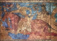 Фреска из Пенджикента (VI-VII века н. э.). Эрмитаж