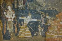 Фреска из Пенджикента (VI-VII века н. э.). Национальный музей древностей Таджикистана