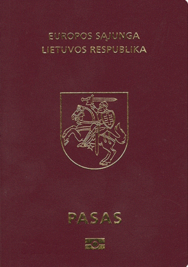 Лицевая сторона обложки биометрического паспорта гражданина Литвы