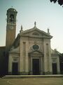 Фасад церкви Prepositurale dei Santi Gervasio e Protasio в Парабьяго