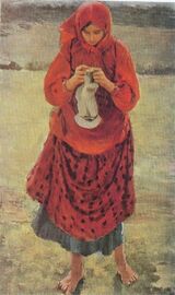 Крестьянская девушка с чулком (1895)