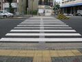 Низкопрофильные линейные направляющие блоки установленные на оживленных пешеходных переходах в Японии.