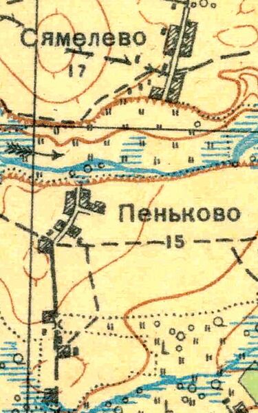 План деревни Пеньково. 1931 год