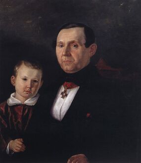 Портрет П. П. Сукачёва с сыном Владимиром[5] (1854)