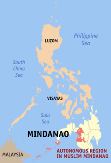 Автономный регион в Мусульманском Минданао на карте