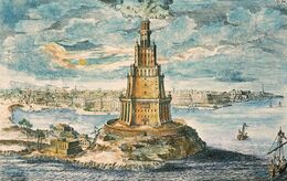 Фаросский маяк, поставленный у входа в порт Александрии, с античных времён соперничал в славе с пирамидами Долины Царей. Обладая дерзкой для своего времени конструкцией, он, по ряду свидетельств, был выше пирамиды Хеопса