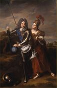 Портрет герцога Филиппа II Орлеанского и мадам де Парабер[fr] в образе Минервы. Около 1715–1716 Версаль