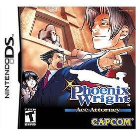 Североамериканская обложка игры Phoenix Wright: Ace Attorney, изображающая некоторых персонажей, включая Феникса Райта, Майю Фей, Майлза Эджворта и Судью.