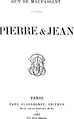 Титульный лист издания романа «Пьер и Жан»