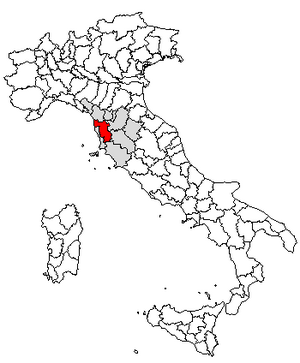 Провинция Пиза на карте