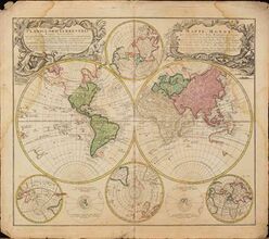 Карта мира 1746 года (Georg Moritz Lowitz & Homann Heris)