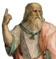 Фрагмент «Афинской школы» — Платон (Леонардо да Винчи)
