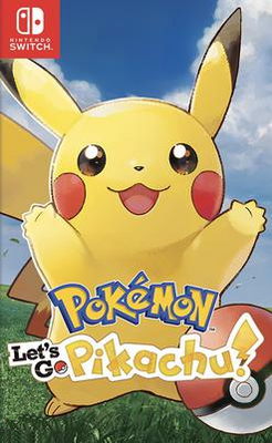 Обложка Let's Go, Pikachu! с покемоном Пикачу
