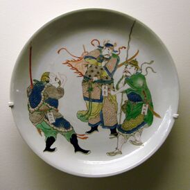 Фарфоровое блюдце с изображением на тему «Речных заводей» (правление Канси, XVIII век)