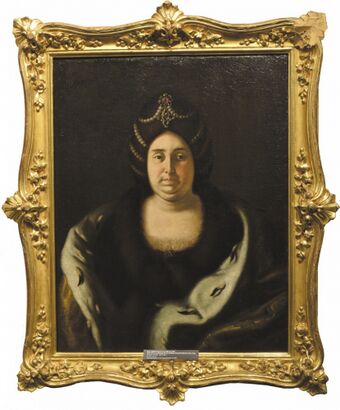Портрет царицы в пожилом возрасте, одетой по новой европейской моде, картина Ивана Никитина
