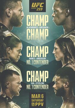 Постер UFC 259: Блахович - Адесанья