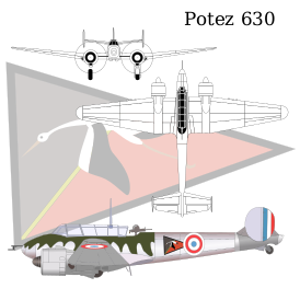 Схема самолёта Potez 630