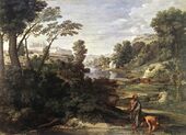 Пейзаж с Диогеном. 1648, холст, масло, 160 × 221 см, Лувр
