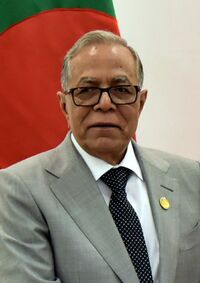 President of Bangladesh, Md. Abdul Hamid, on the sidelines of the International Solar Alliance (ISA) Summit, in New Delhi on March 11, 2018 (cropped).jpg