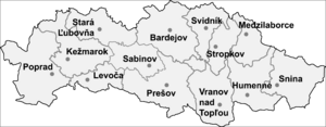 Прешовский край на карте