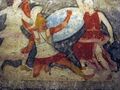 Воин в линотораксе, фрагмент фрески из «гробницы амазонок» в Тарквиниях, IV век до н. э.