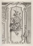 Стенные часы. Офорт Г. Юкье по рисунку Ж.-О. Мейссонье. Ок. 1742—1748
