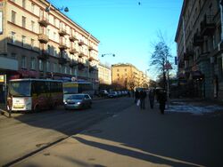 Проспект Елизарова рядом со станцией метро «Елизаровская»