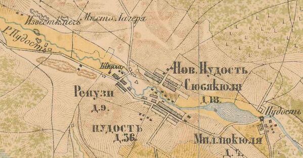 План деревни Пудость. 1885 год