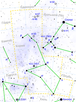 Puppis constellation map