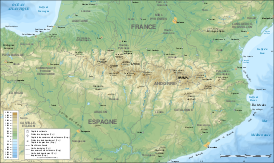 Топографическая карта Пиренеев