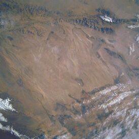 Цайдамская котловина. Спутниковый снимок НАСА