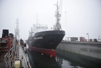 RIAN archive 987729 Viktor Faleyev hydrographic survey vessel floated out.jpg