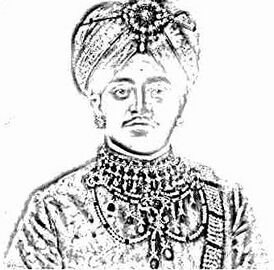 Набросок портрета Раджи Ганеши на обложке бенгальской работы конца XIX века