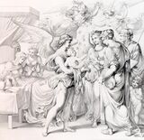Ф. и И. Рипенхаузен. Рождение Рафаэля. 1816. Резцовая гравюра на меди
