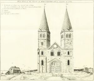 The west front of St Mary’s Church in 1781