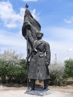 Статуя красноармейца в парке Мементо. Прототип — В. М. Головцов