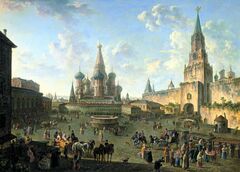 Картина Фёдора Алексеева «Красная площадь в Москве», 1801 год