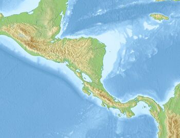 Карта рельефа Центральной Америки