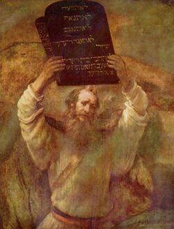 Моисей, разбивающий Скрижали Завета, 1659 Рембрандта.