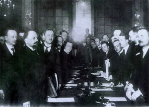 Подписание договора, 1921 год.