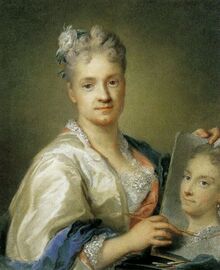Автопортрет с портретом сестры. Около 1709–1715 Бумага, пастель. 71 × 57 см Уффици, Флоренция