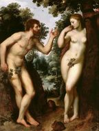 Копия «Адама и Евы» Рафаэля. Масло по дереву. 182,5 × 158 см. Антверпен, Дом Рубенса