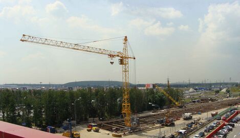 Вид на строительную площадку станции метро «Румянцево», июль 2013 года