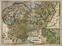 Пример использования Russia, Меркатор, 1595 г. Московия обозначена как одна из её местностей.