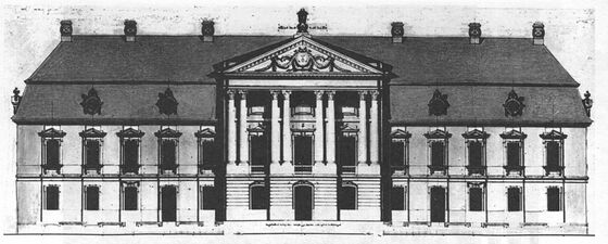 Проект главного фасада Ружанского дворца Сапегов