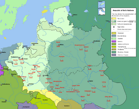 Контролируемые русскими и казацкими войсками территории на момент подписания Виленского перемирия